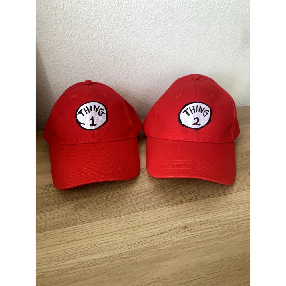 Rare 2013 Dr. Seuss Thing 1 & 2 Hats Universal’s Island Of Adventure Red